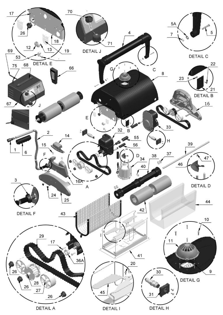 Aquatron : Blue Diamond Pro RC Schematics : Robotic Pool Cleaner Parts & Repairs