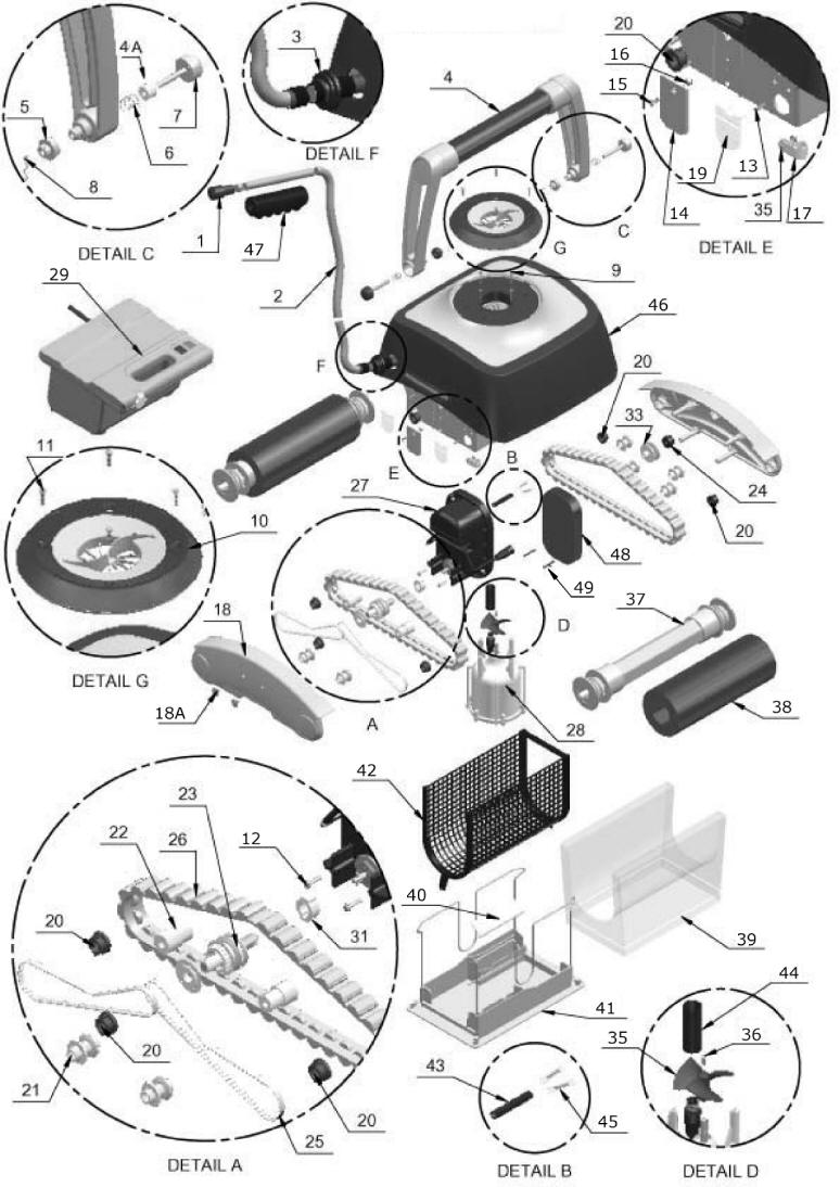 Aquatron : Blue Sapphire Schematics : Robotic Pool Cleaner Parts & Repairs