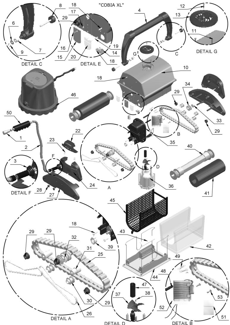 Aquatron : Cobia XL Schematics : Robotic Pool Cleaner Parts & Repairs