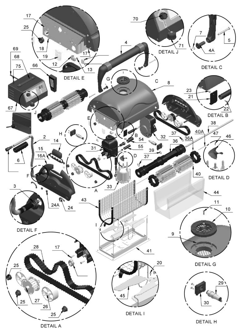 Aquatron : Magnum Schematics : Robotic Pool Cleaner Parts & Repairs